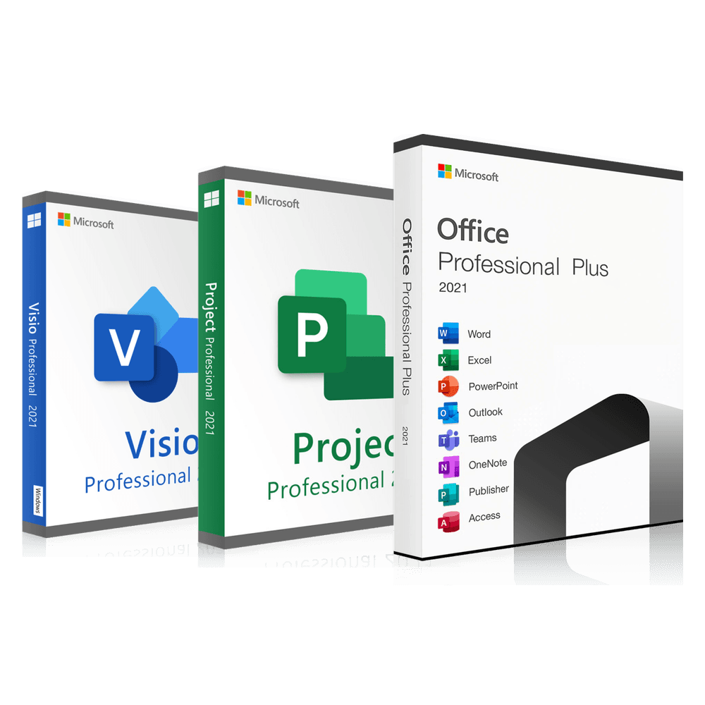 Microsoft Office 2021 Professional Plus + Project 2021 Professional + Visio 2021 Professional | Black Friday | 3 programmi al prezzo di 1