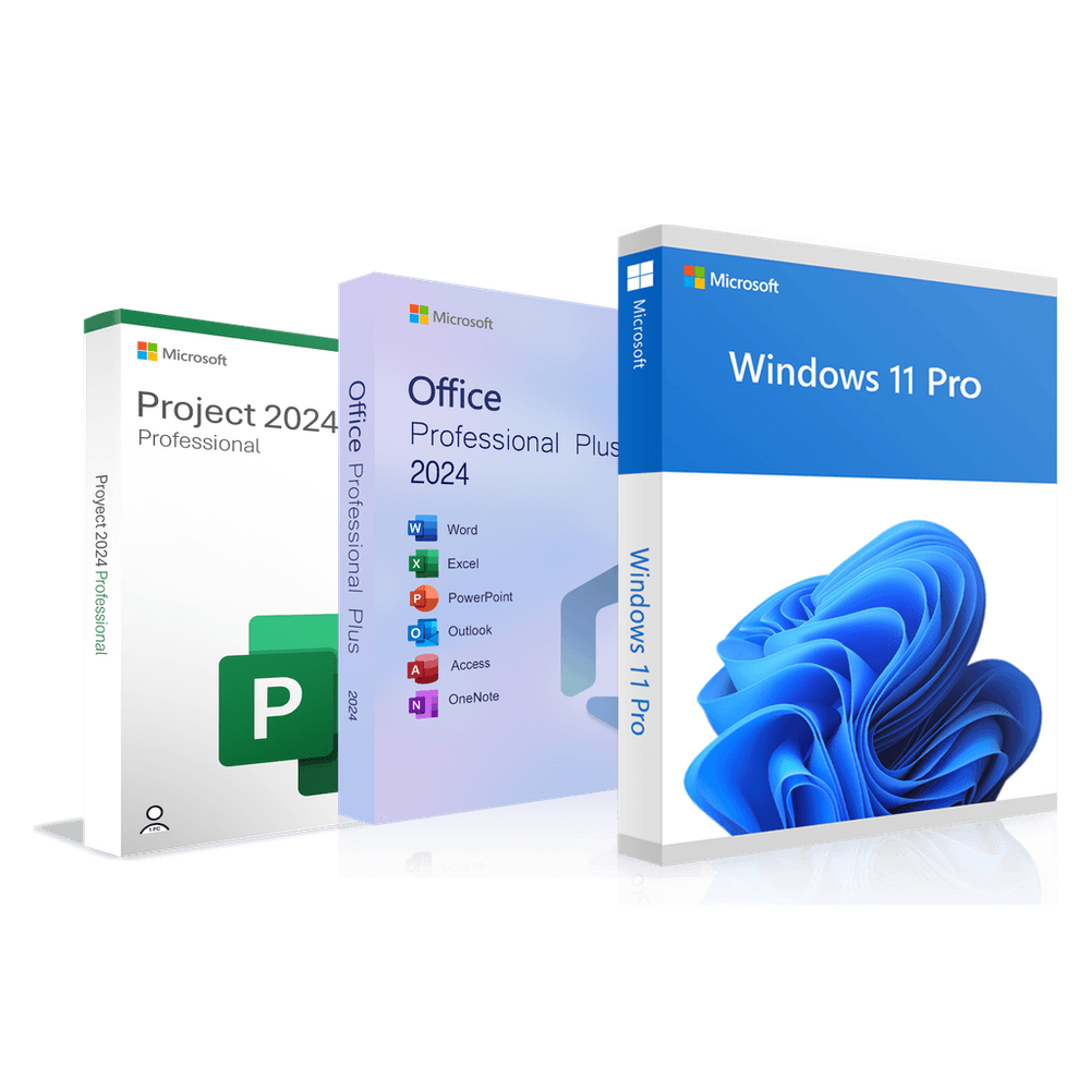 Microsoft Windows 11 Pro + Office 2024 Professional Plus + Project 2024 Professional | Black Friday | 3 programmi al prezzo di 1